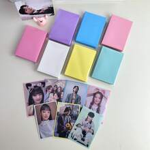 Cute 50pcs Kpop Photocard Sleeve Korea Photo Card Sleeves 61x91mm Clear Acid Free CPP Card Cover 3 Inch Photocard Holder Holographic Protector Film Album Binder DIY Photo Stickers Organizer Clear Pvc Bags - Pink - View 8