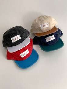 Vintage Letter Baseball Cap For Women, All-Season Student Versatile Duck Bill Hat, Breathable Wide Brim Mesh Cap, Niche Colorblock Flat Brim Duck Bill Cap, Soft Top Large Embroidered Letter Streetwear Brand Baseball Cap, Face-Slimming Skater Hippie Chicks Style - Multicolor - View 6