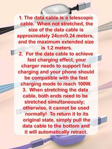 Kabel Pengisi Daya Cepat 3-in-1 100W (MAX) & Kabel Tiga-ke-Tunggal yang Dapat Ditarik, Kabel Data Pengisian Daya TPE Tahan Lama Kompatibel dengan iPhone dan Seri , Kabel Pengisian Daya Efisiensi Tinggi, Kompatibel dengan iPhone. Kompatibel dengan iPhone 16/15/14/13/12/11/ S24/S23/S22/S21, Kompatibel dengan , Kompatibel dengan , Adaptor Pengisian Daya Efisien Universal - MultiWarna - View 10