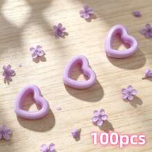 100pcs 14mm Acrylic Solid Hollow Heart Beads,Transparent Opaque Loose Beads For Jewelry Making,DIY Bracelet, Phone Strap, Necklace, Earrings, Keychain Crafts,Phone Charm,Craft Supplies For Adults - Multicolor - View 11