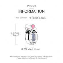 1pc S925 Sterling Silver Cute Pet Animal Spacer Bead, Cat Puppy Elephant Sloth 3D Lying Pose, With Adorable Engraving And Enamel Details, Comes With Exquisite Gift Box, Anti-Slip Positioning Design, Compatible With Basic Bracelets, Suitable For Handmade DIY Jewelry Making And Gifting - Multicolor - View 10
