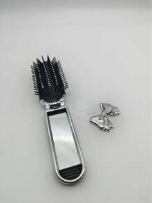 1pc Mini Folding Comb With Mirror - Cute Bow Design, Portable Cushion Brush, Perfect For Travel, Fits Easily In Wallet Or Handbag, Style Anytime, Suitable For Beach, Travel, Hair Accessories, Summer, Travel Essentials, Hair, Hair Styling Tools, Back To School Gift - One Size Fits All - View 13