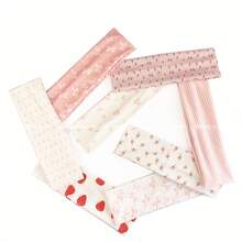 1pc New Sweet Floral Print Headband, Ins Style Pink Tone, Fashionable Versatile Elastic Headscarf, Sports Headband For Girls - Multicolor - View 6