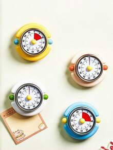 1pc Magnetic Kitchen Timer, Mechanical Timer, Time Reminder, Visual Time Management Alarm, Suitable For Baking And Kitchen Use (Non-Electric) - Multicolor - View 4