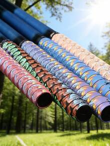1pc Badminton Racket Anti-Slip Grip Tape, Fishing Rod Anti-Slip Grip Tape, Durable Printed Sweat-Absorbent Tape Suitable For Baseball/Softball/Cricket Bat/Golf/Bicycle Handle, Multi-Functional Tape, Sweat-Absorbent Tape With Extended Spine Grip Wrap Tape For Fishing Rod, High-Value Sweat-Absorbent Tape, Multi-Functional Sports Handle Wrap Tape - Multicolor - View 3