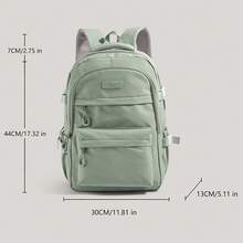 Large-Capacity Solid-Color Men's Backpack, Fashionable And Simple Travel Bag, Suitable For Casual Use, Japanese Style,Academic Style,Commuter Backpack - Green - View 3