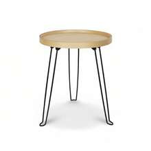 KIWI MOBLEKIT | Wooden And Metal Side Tables For Living Room Or Bedroom, Modern Functional Tables With Different Shapes And Heights, Fixed Or Folding Options For Home - 木/金屬 40x48.5 厘米 - 查看 9