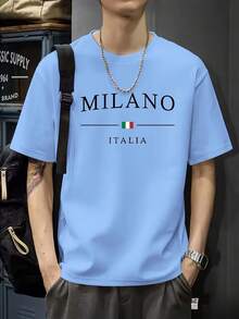 New Men's Fashion With Unique Pattern Print, Comfortable T Short-Sleeved Breathable Sports Shirt For Casual Daily Outdoor Activities And Home Use - 白色 - 查看 7
