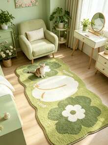 1pc Pink Bow, Cream Style Decorative Rug, Bedroom Decor, Small Rug, Carpet, Home Decor, Living Room Rug, Bedroom Rug, Living Room Home Decor, Outdoor Rug, Washable Carpet - Multicolor 4 - View 3