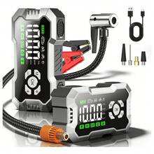 Arrancador de Batería 4000A con Compresor de Aire Integrado y Puerto USB – Jump Starter Portátil para Auto, Inflador de Llantas 150 PSI, Pantalla LED, Batería Recargable y Kit de Emergencia para Carretera - Negro/Amarillo - Ver 1
