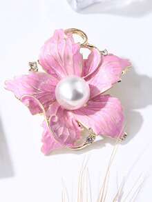 1pc Flower Brooch, Premium Exquisite Pin, Suitable For Women's Clothing Daily Wear And Gift - Pink - View 4