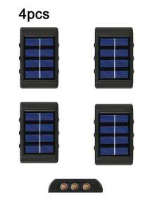 1/2/4件組 4LED/6LED/8LED 太陽能上下照壁燈，戶外防水LED階梯燈，現代裝飾壁燈，適用於戶外庭院、花園、草坪、露台、中庭、圍欄、車道、小徑裝飾燈，萬聖節、聖誕節、感恩節禮物 - 長條壁燈 - 查看 24
