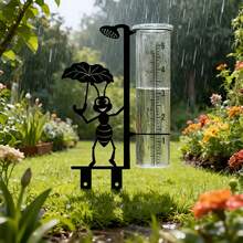 戶外雨量計附玻璃量杯，螞蟻造型雨量計，大字易讀，適用於花園、庭院、露台與草坪 - 雨量計 - 查看 10
