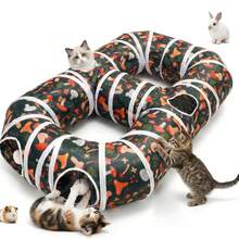 Indoor Entertainment Cat Tunnel, Tear-Resistant Cat Play Tube With Interactive Ball, Foldable Pet Tube For Cats, Puppies, Rabbits Outdoor Exercise (8-Shaped, S-Shaped) - Multicolor - View 1