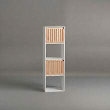 KIWI MOBLEKIT | Wooden Shelves For Storage And Decoration, Cube Or Rectangular Models With Door Or Drawer Options, Modern Auxiliary Furniture For Living Room, Bedroom Or Office - 四格書架 30x29x116 公分 白色 - 查看 5