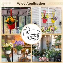 3/5/6/7/8/10/12pcs Fashionable Round Metal Hanging Planters - Suitable For Balcony, Garden And Indoor Decoration, Can Grow Succulents And Green Plants On Hanging Racks - A - View 6