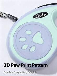Correa retráctil automática para mascotas – 3m/5m de cinta de nailon, botón de bloqueo rápido, para perros & gatos - Rosa - Ver 6