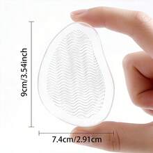 1 Pair Of Transparent Silicone Forefoot Pads, Anti-Slip And Cushioning, Self-Adhesive Design Suitable For High Heels And Pointed Shoes - A - View 7