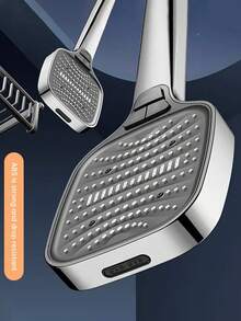 8-Mode Pressurized Filtration Square Shower Head Set, Large Panel Handheld Shower Head With 8 Adjustable Water Flow Modes, Durable Plastic Construction, Modern Fashion Style, G1/2 Universal Interface, Powerful Filtration Pressurized Square Shower Head And High-Flow Rain Shower System, Suitable For Home And Hotel Bathrooms, Essential Accessory For Modern Bathrooms And RV Bathrooms, Upgrade Your Bathroom, Provide Comfortable Bathing Experience, Ideal Choice For Holiday Gifts And Bathroom Renovation - Silver-c - View 8