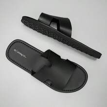 Men's Summer Sandals, Fashionable Versatile Men's Slippers, Men's Flat Sandals, Colorblock Design, Minimalist Flat Slippers, Vacation Beach Roman Sandals - Black - View 9