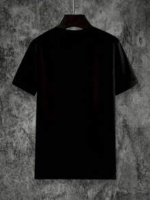 210g100%Cotton T Soft And Comfortable Fabric,Short Sleeve,Round Neck,Suitable For Everyday Wear,Factory-Made - 黑色 - 查看 2