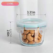 150ml Sealed Glass Food Storage Jars | 1/3pcs Set | Leak-Proof Quick-Lock Lid Suitable For Meal Prep, Food And Snack Freshness Preservation, Refrigerator Pickles Storage Box - Multicolor - View 4