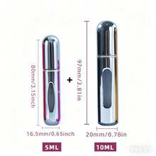 2件組 5ml & 10ml 香水瓶，底部填充式香水噴霧器 可重複填充金屬旅行分裝瓶 多色可選 - 彩色 - 查看 3