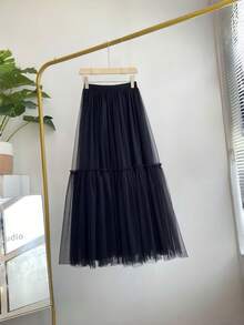 1pc Women's Long 2-Layer 90cm Black White Red Lake Blue Pink Champagne Tulle Petticoat Lolita Adjustable Voluminous Underskirt Soft Girl Puff Skirt Cloud Skirt Tutu Skirt Wearable Long Skirt Lolita Decorative Skirt Tulle Skirt Bridesmaid Dress Bridal Gown Formal Underskirt Suitable For Wedding Banquet Performance Party Cosplay Decorative Skirt Stage Banquet Performance Skirt Dance Performance Skirt Festival Decorative Skirt - Multicolor - View 10