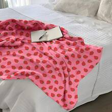 Aemicion Weighted Blanket Queen Size 20 Lbs 60x80 Inches,Ultra Soft Comfortable Fluffy Sherpa Weighted Blankets For Adults,Cute Pink Strawberry Heavy Blanket As Gift For Women,Machine Washable.Jpg - 如圖所示 - 查看 3