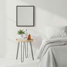KIWI MOBLEKIT | Wooden And Metal Side Tables For Living Room Or Bedroom, Modern Functional Tables With Different Shapes And Heights, Fixed Or Folding Options For Home - 木/金屬 40x48.5 厘米 - 查看 6