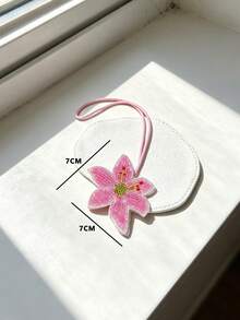 1pc Lily Flower Pendant, Flower Pendant, Cute, Backpack Decoration, Shoulder Bag Charm, Car Hanging Ornament, Luggage Accessory, Birthday Gift - Multicolor - View 3