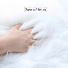 Soft Fluffy Rug Dark Green Area Rug,For Bedroom,Living Room,Study,Office,Plush Bedroom Rugs,Washable & Non-Slip,Shaggy Rug,Faux Fur Rug,Living Room Rug,Bedroom Rugs,Bedside Rugs,Decorative Rug,Bedroom Decor,Home Decor,Room Decorations - White - View 4