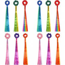 Rainbow Dance Ribbon, Elastic Dance Stick For Music Class, Christmas And Valentine's Day Handheld Rhythmic Tassel Dance Prop Gift, Multicolor Handheld Dance Wristband, Gymnastics Dance Ribbon - Multicolor - View 7