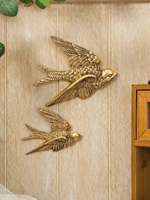 1pc ABS Material Wall Decor, Bird Design, Home Decoration, Room Decoration, Wall Decor Gift, Birthday Graduation Gift - Multicolor - View 3