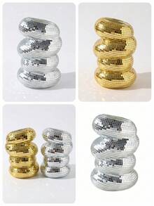 Disco Ball Flower Pot Spiral Vase, Vase Pen Holder, Flower Stand Makeup Brush Storage Rack, Home Decor Floral Ornament, Unique Silver Mirror Disco Ball, Suitable For Living Room, Kitchen, Office Desktop Decoration, Nordic Style, Wedding Graduation Gift - A - View 11