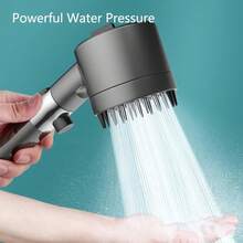 Stylish Handheld Shower Head Set With 3 Spray Modes, Flexible 1.5m Hose, 5 Replaceable Cartridges, Lightweight Bathroom Shower Accessory - Dark Grey - View 6