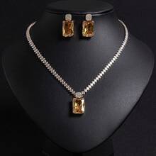 3pcs/1set Women's Fashion Jewelry Set, Fashion, Bridal|Wedding|Necklace Set, Earrings, Necklace, Combination Jewelry, Shiny|Luxury|Women's Fashion Jewelry|Accessories Gift - Jewelry Set - View 13