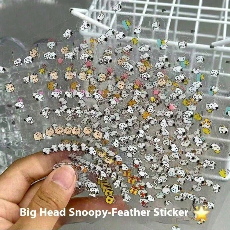 10pcs Cute Snoopy Transparent Decorative Nail Stickers, Perfect Small Gifts For Fans, Family And Friends [Random Style] - Multicolor - View 1