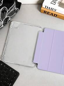1件透明壓克力三折式紫色平板保護殼，適用於 iPad Mini6/Mini7/10.2/10.5/Air4/Air5/10.9/Pro11 吋/10代/12.9/Air 11吋(M2)-2024/Air 13吋(M2)-2024/Pro 11吋(M4)-2024/Pro 13吋(M4)-2024/Air 13(M3 2025)/Air 11吋(M3) 2025/(A16) 11吋 11代 2025 機型 - 紫羅蘭色 - 查看 5