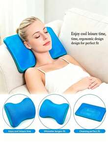 1pc Reusable Water-Fillable Cooling Pillow/Cushion, Multi-Functional Design Suitable For Pillow, Seat Cushion And Backrest, Ideal Cooling Accessory For Home, Office And Car Travel - Multicolor - View 1