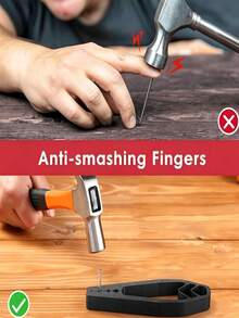 Non-Slip Safety Nailer, Portable Nail Fixing Tool, Random Colors, Multifunctional Finger Protection Pliers, Basic Home Woodworking Repair Tool, Home Construction DIY Plastic Hand Tool Set, Suitable For Father's Day Gift, Christmas Gift, Birthday - Multicolor - View 6