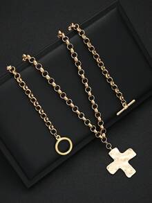 1 Peça Colar de Estilo Minimalista Fashion Vintage Exagerado Old Money para Mulheres, Adequado para Encontros, Férias, Uso Diário, Festa, Aniversário, Presente de Feriado - 1 item - Visão 9