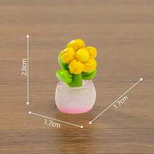 Bunga Kecil Kelopak Bulat Warna Campuran Gaya Penyembuhan Segar Resin Glitter Gradien Bulat Kompak Bercahaya dalam Gelap Hiasan Tanaman Pot Mini Meja Mobil Aksesori Dekorasi Feminin - MultiWarna - View 13