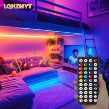LQHZMYY 1 قطعة شريط إضاءة نيون LED مرن RGB بجهد منخفض 5 فولت مع جهاز تحكم عن بعد متعدد الوظائف ب- 44 مفتاح، شريط إضاءة مزامن مع الموسيقى لديكور العطلات وحفلات المفاجأة ومسرح الموسيقى والألعاب وأجواء المنزل في عيد الميلاد - RGB - مشاهدة 9