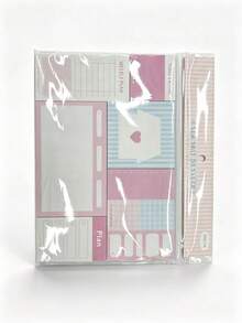 4 Soft Macaron Color Options, Healing Visual Palette. A Complete Set With Daily Plan, Weekly Planner, Habit Tracker, Water Intake Log, Memo & Blank Space Modules. Grid Pages, Dialogue Boxes, Heart Frames With Multiple Writing Sections. Versatile For Study, Work To-Do, Daily Review, And Diet Tracking. Thick Paper, No Ink Bleed, Neatly Cut And Easy To Tear, Notebook Sticker - one-size - View 10