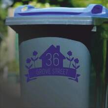 Personalized Trash Can Stickers - Decorate Your Trash Can With House Number And Street Name, Horizontal Design For Easy Identification, Waterproof And Durable, Modern Customization, Unique Ideal Gift For Him/Her, Boyfriend, Girlfriend, Dad, Mom - Multicolor - View 2