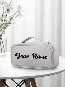 1pc Customizable Names Electronic Travel Organizer With Cable Storage Compartment, Personalized Storage Bag, Customizable Name. Electronic Storage Bag With Cable Management Compartments- With A Zipped Pocket. Portable And Suitable For Chargers - Multicolor - View 7