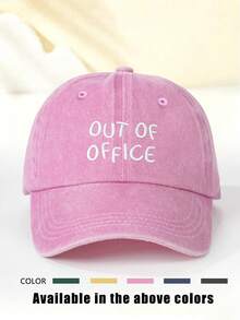 1件女款刺繡 OUT OF OFFICE 水洗棒球帽，時尚軟頂可調節帽子，防曬透氣戶外帽，適合戶外運動、露營、旅行、度假的假期禮物 - 棒球帽 - 查看 17