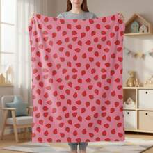 Aemicion Weighted Blanket Queen Size 20 Lbs 60x80 Inches,Ultra Soft Comfortable Fluffy Sherpa Weighted Blankets For Adults,Cute Pink Strawberry Heavy Blanket As Gift For Women,Machine Washable.Jpg - 如圖所示 - 查看 1