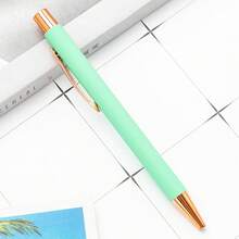 1/5/10pcs Customized Text LOGO Retractable Ballpoint Pen, Metal Middle Oil Ink Pen, Clickable Spring Pen, Promotional Pen For Students And Office Stationery, Ideal For Anniversary Or Bridesmaid Gifts, Comfortable Grip, Smooth Writing Without Ink Smudging, Portable Pen Clip, Detachable, Suitable For Office, Study, Daily Use And Business Gifts - Multi-color Ballpoint Pen - View 27